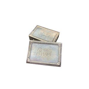 BIRKS Sterling Silver pair of Matchboxes Engraved R E F